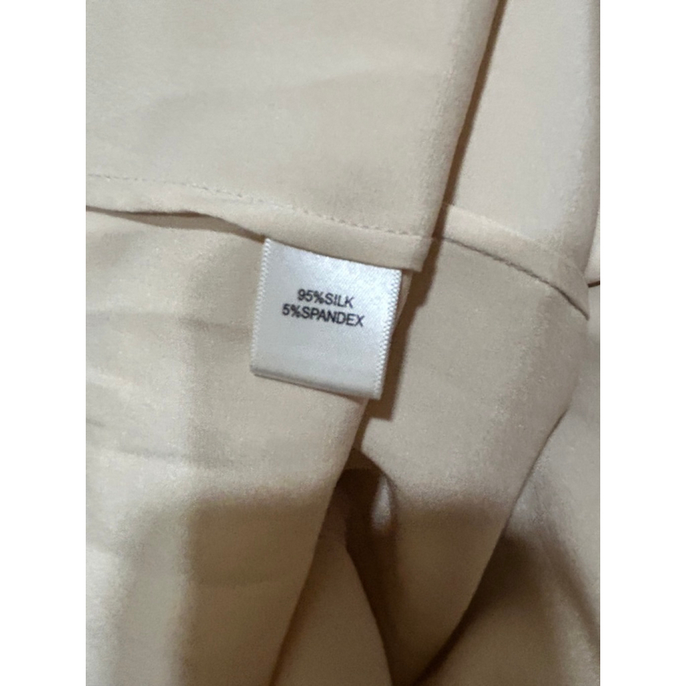 St. John Silk Blend Ruffled Blouse Cream Size 8 - Picture 8 of 8